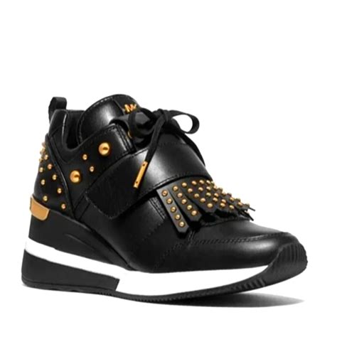 michael kors georgie studded leather kiltie trainer|Michael Kors womens Georgie Trainer .